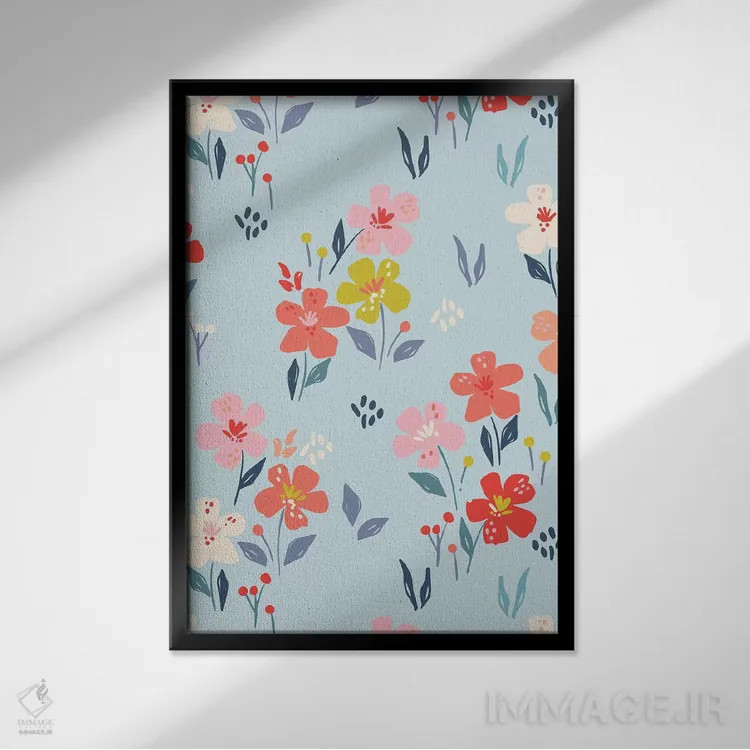 تابلو شکوفهٔ درخشان ۳ اثر کارولین آلفردز - نمای قابدار مشکی