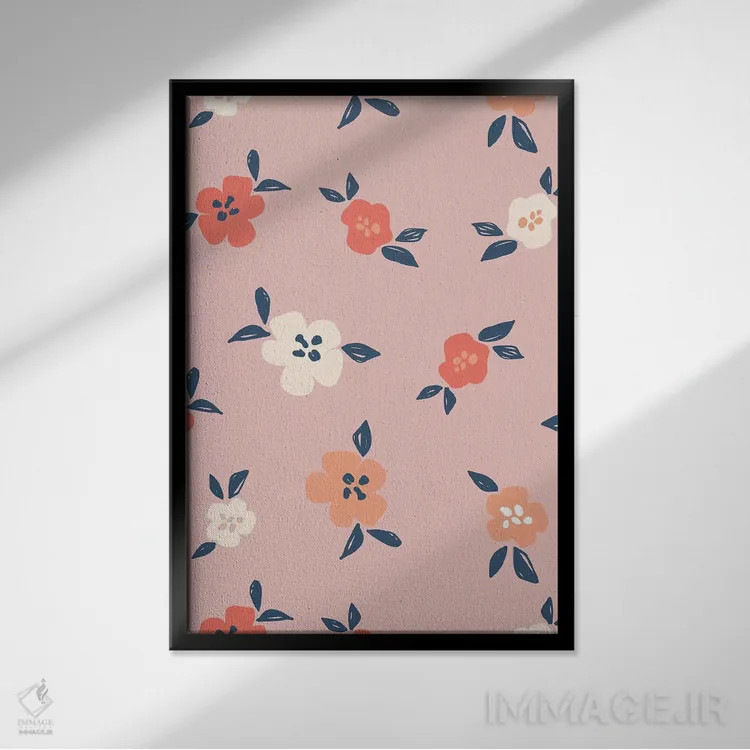 تابلو شکوفهٔ درخشان ۴ اثر کارولین آلفردز - نمای قابدار مشکی