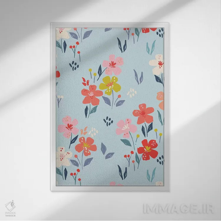 تابلو شکوفهٔ درخشان ۳ اثر کارولین آلفردز - نمای قابدار سفید