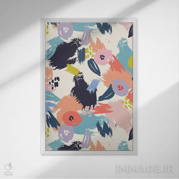 تابلو شکوفهٔ درخشان ۵ اثر کارولین آلفردز - نمای قابدار سفید