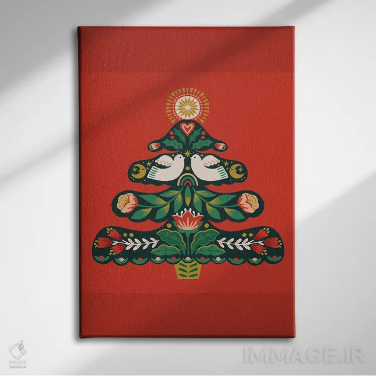 تابلو کریسمس سنتی اثر کارولین آلفردز - نمای روبهرو روی دیوار