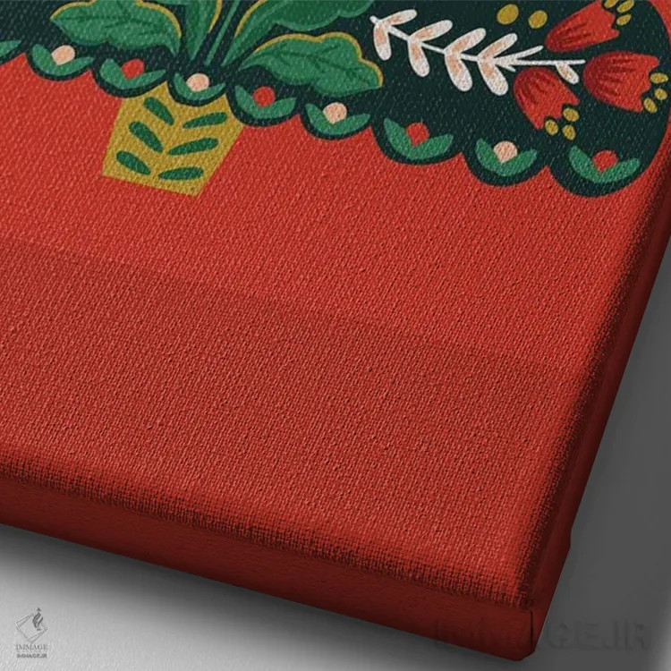تابلو کریسمس سنتی اثر کارولین آلفردز - نمای نزدیک بافت بوم