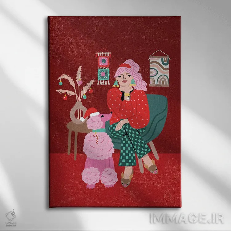 تابلو کریسمس مدرن اثر کارولین آلفردز - نمای روبهرو روی دیوار