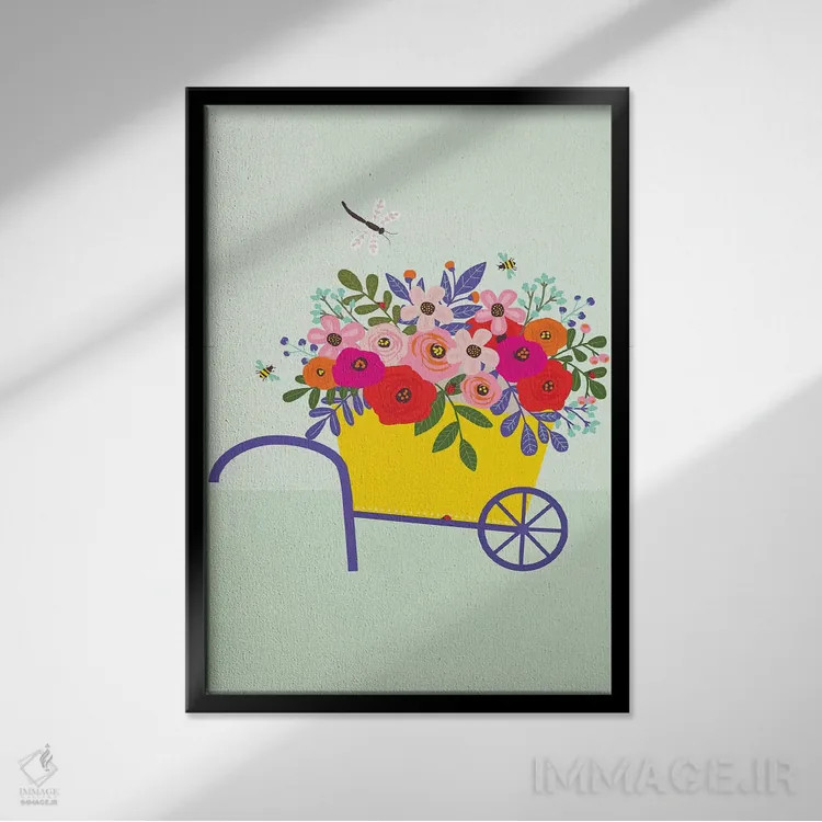 تابلو باغ اثر کارولین آلفردز - نمای قابدار مشکی