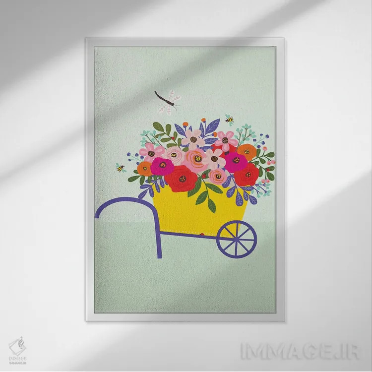 تابلو باغ اثر کارولین آلفردز - نمای قابدار سفید