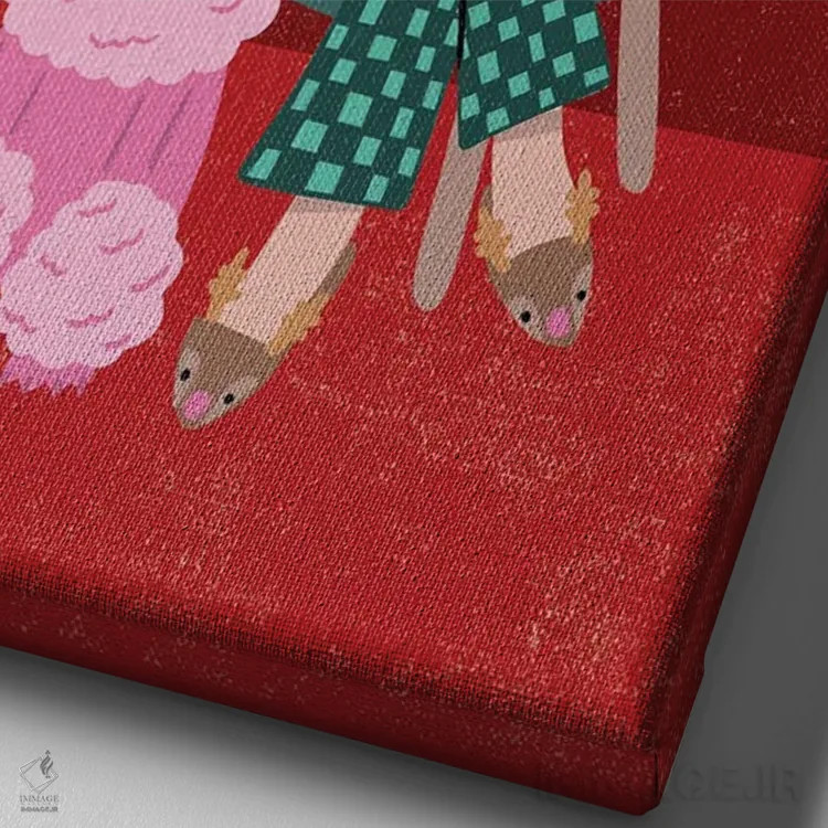 تابلو کریسمس مدرن اثر کارولین آلفردز - نمای نزدیک بافت بوم