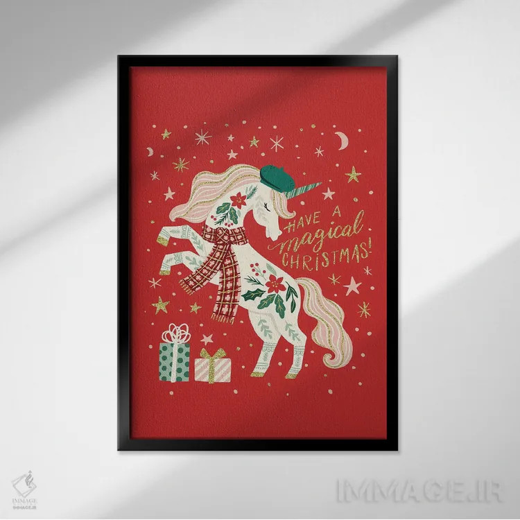 تابلو کریسمس جادویی ۲ اثر کارولین آلفردز - نمای قابدار مشکی