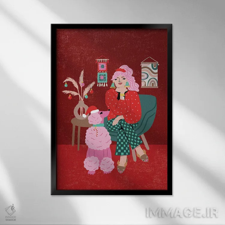 تابلو کریسمس مدرن اثر کارولین آلفردز - نمای قابدار مشکی