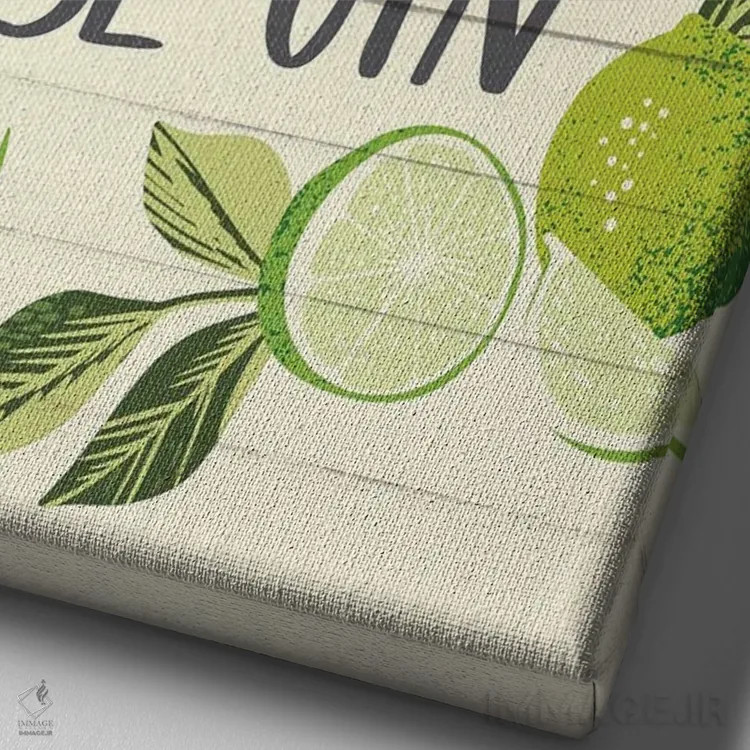 تابلو زندگی لیمویی اثر کارولین آلفردز - نمای نزدیک بافت بوم