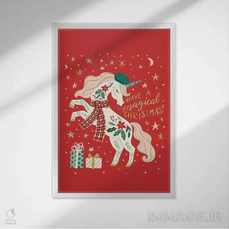 تابلو کریسمس جادویی ۲ اثر کارولین آلفردز - نمای قابدار سفید