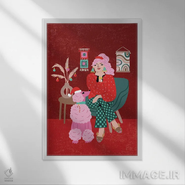 تابلو کریسمس مدرن اثر کارولین آلفردز - نمای قابدار سفید