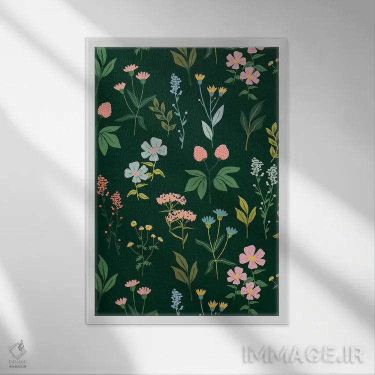 تابلو بوتانیکا (گیاهی) اثر کارولین آلفردز - نمای قابدار سفید