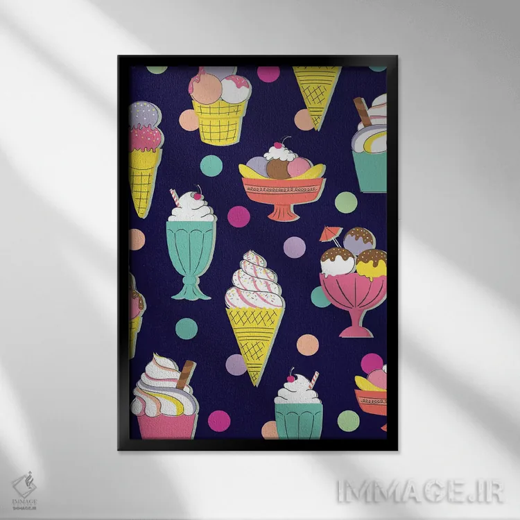 تابلو سرزمین آبنبات اثر کارولین آلفردز - نمای قابدار مشکی