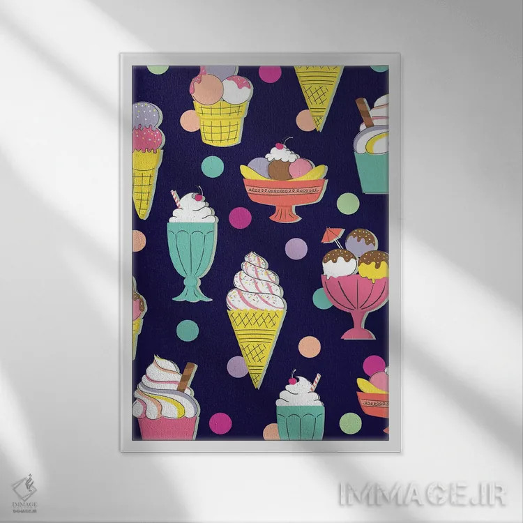 تابلو سرزمین آبنبات اثر کارولین آلفردز - نمای قابدار سفید