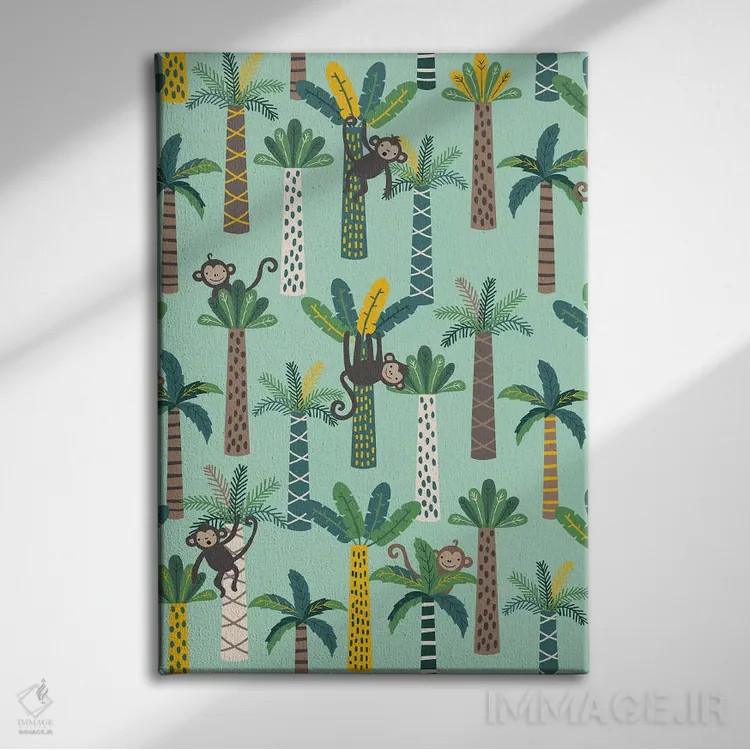 تابلو میمون کوچولو IV اثر کارولین آلفردز - نمای روبهرو روی دیوار