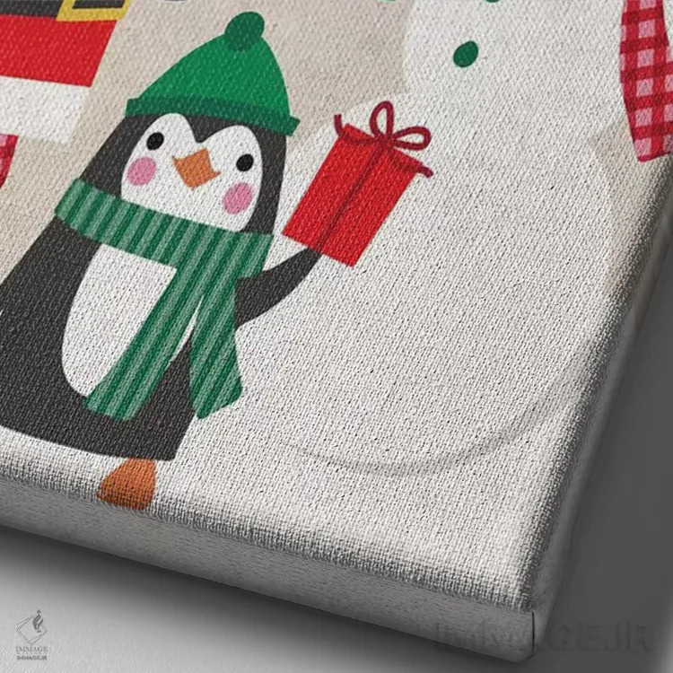 تابلو شادی کریسمس IV اثر کارولین آلفردز - نمای نزدیک بافت بوم