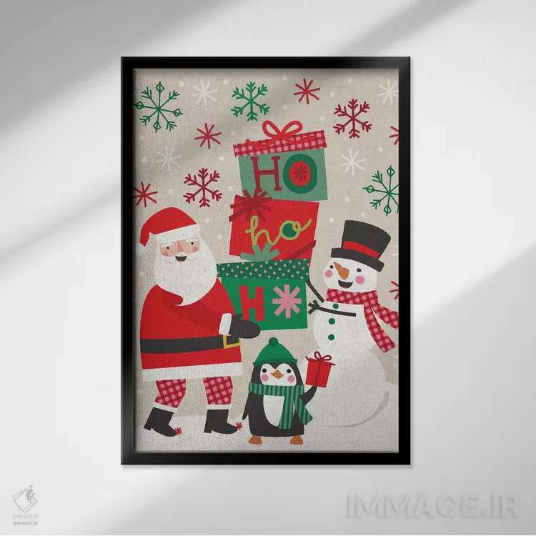 تابلو شادی کریسمس IV اثر کارولین آلفردز - نمای قابدار مشکی