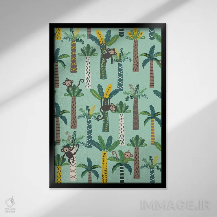 تابلو میمون کوچولو IV اثر کارولین آلفردز - نمای قابدار مشکی