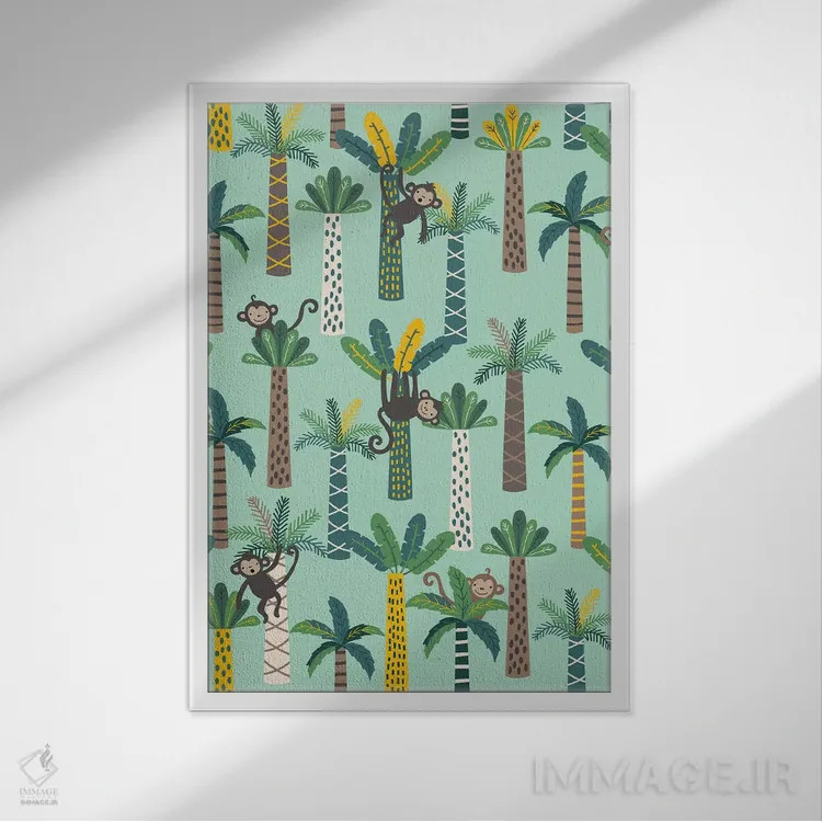 تابلو میمون کوچولو IV اثر کارولین آلفردز - نمای قابدار سفید