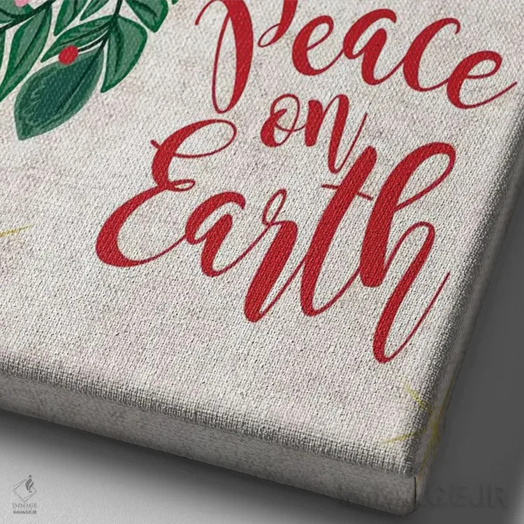 تابلو تزیین کریسمس II اثر کارولین آلفردز - نمای نزدیک بافت بوم