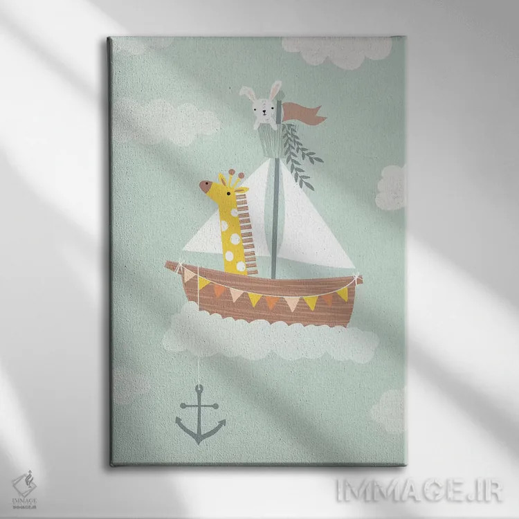 تابلو ماجراجویی نوزاد در انتظار III اثر کارولین آلفردز - نمای روبهرو روی دیوار