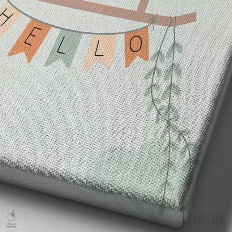 تابلو ماجراجویی نوزاد در انتظار I اثر کارولین آلفردز - نمای نزدیک بافت بوم