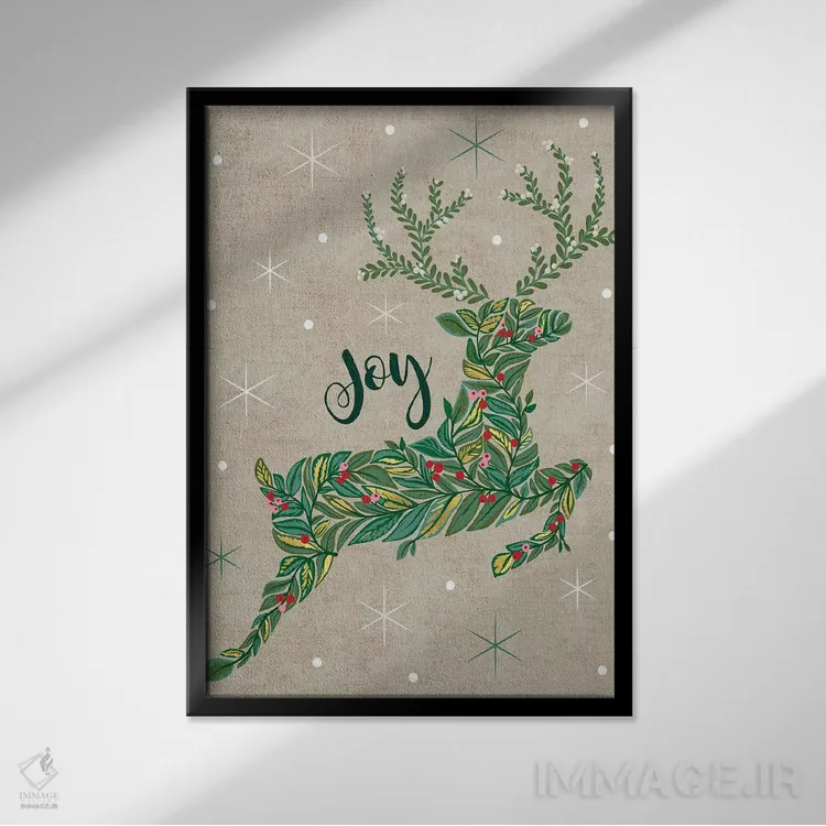 تابلو تزیین کریسمس I اثر کارولین آلفردز - نمای قابدار مشکی