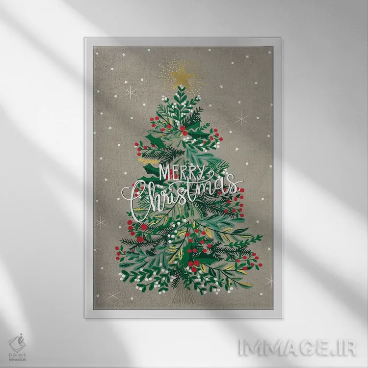 تابلو تزیین کریسمس IV اثر کارولین آلفردز - نمای قابدار سفید