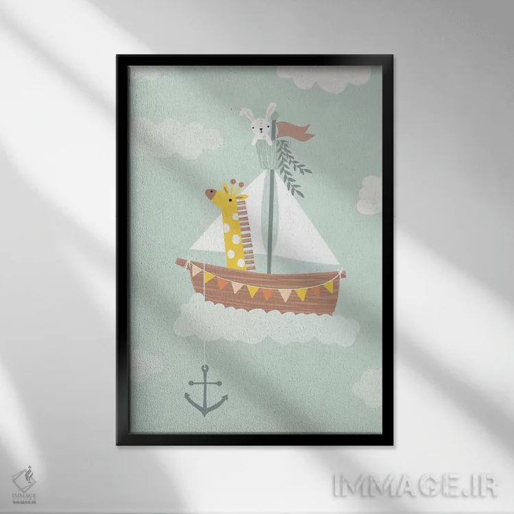 تابلو ماجراجویی نوزاد در انتظار III اثر کارولین آلفردز - نمای قابدار مشکی