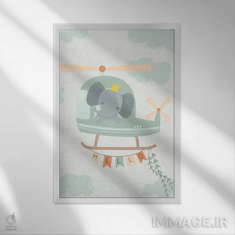 تابلو ماجراجویی نوزاد در انتظار I اثر کارولین آلفردز - نمای قابدار سفید