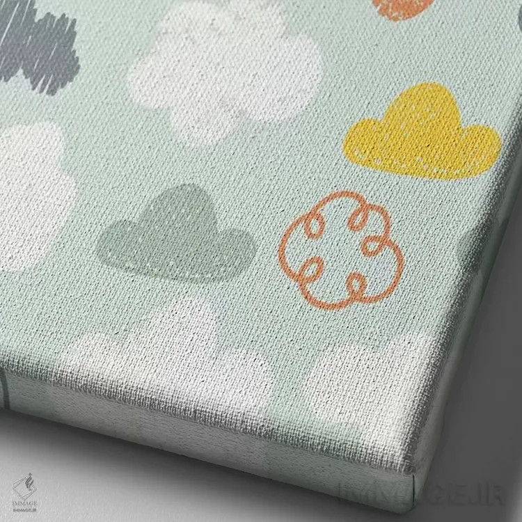 تابلو ماجراجویی نوزاد در انتظار VI اثر کارولین آلفردز - نمای نزدیک بافت بوم