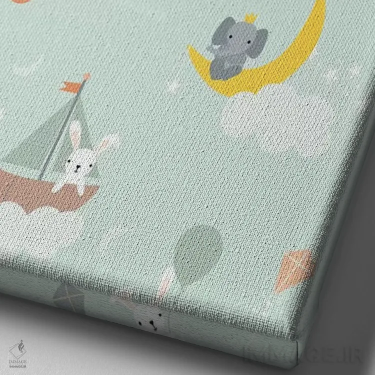 تابلو ماجراجویی نوزاد در انتظار V اثر کارولین آلفردز - نمای نزدیک بافت بوم