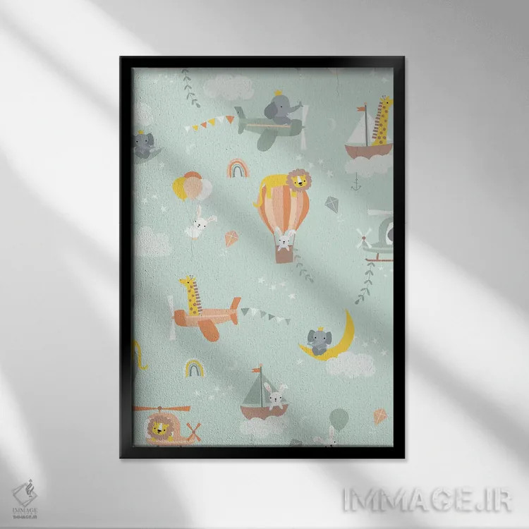 تابلو ماجراجویی نوزاد در انتظار V اثر کارولین آلفردز - نمای قابدار مشکی