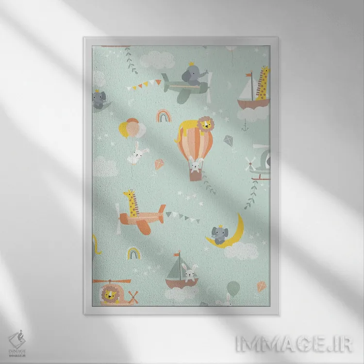 تابلو ماجراجویی نوزاد در انتظار V اثر کارولین آلفردز - نمای قابدار سفید