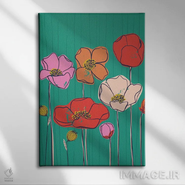 تابلو دشت گلهای روزمره II اثر کارولین آلفردز - نمای روبهرو روی دیوار