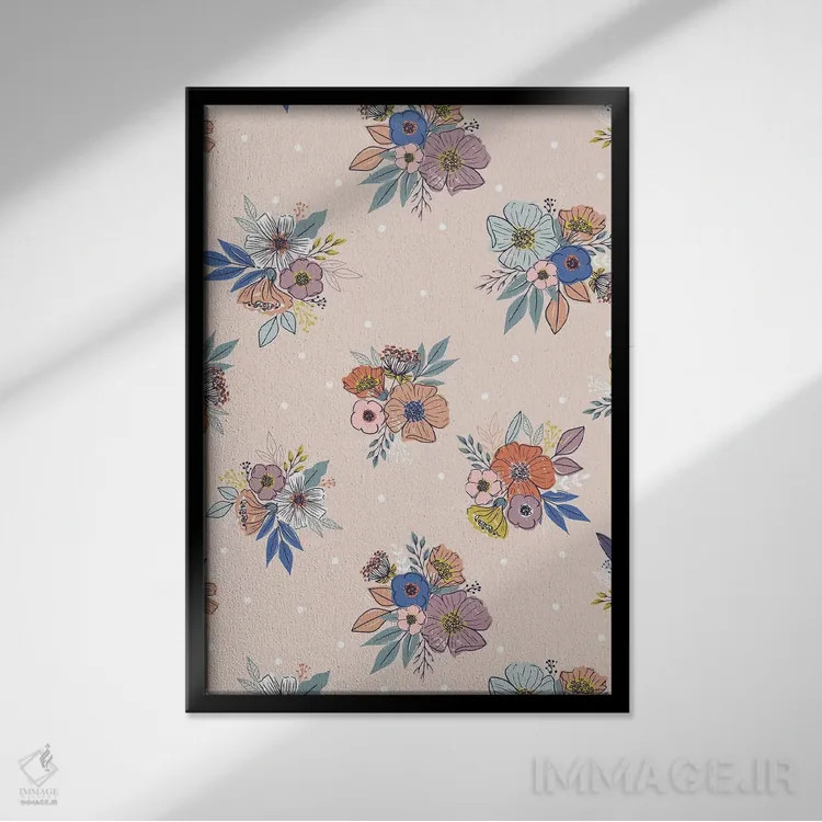 تابلو دشت گلهای روزمره IV اثر کارولین آلفردز - نمای قابدار مشکی