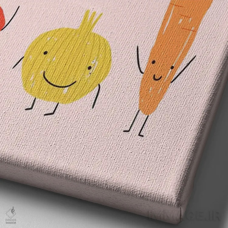 تابلو تفریح میوهای III اثر کارولین آلفردز - نمای نزدیک بافت بوم