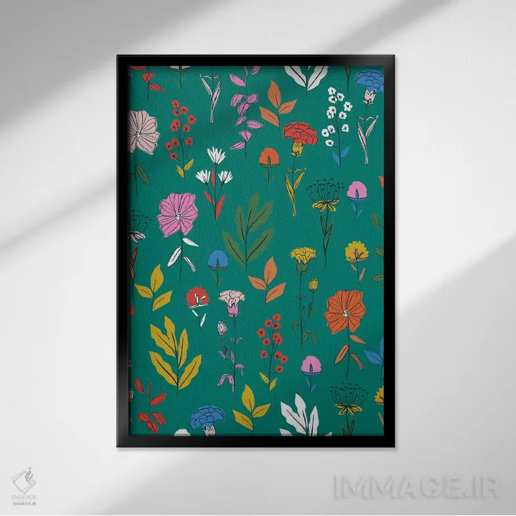 تابلو دشت گلهای روزمره III اثر کارولین آلفردز - نمای قابدار مشکی