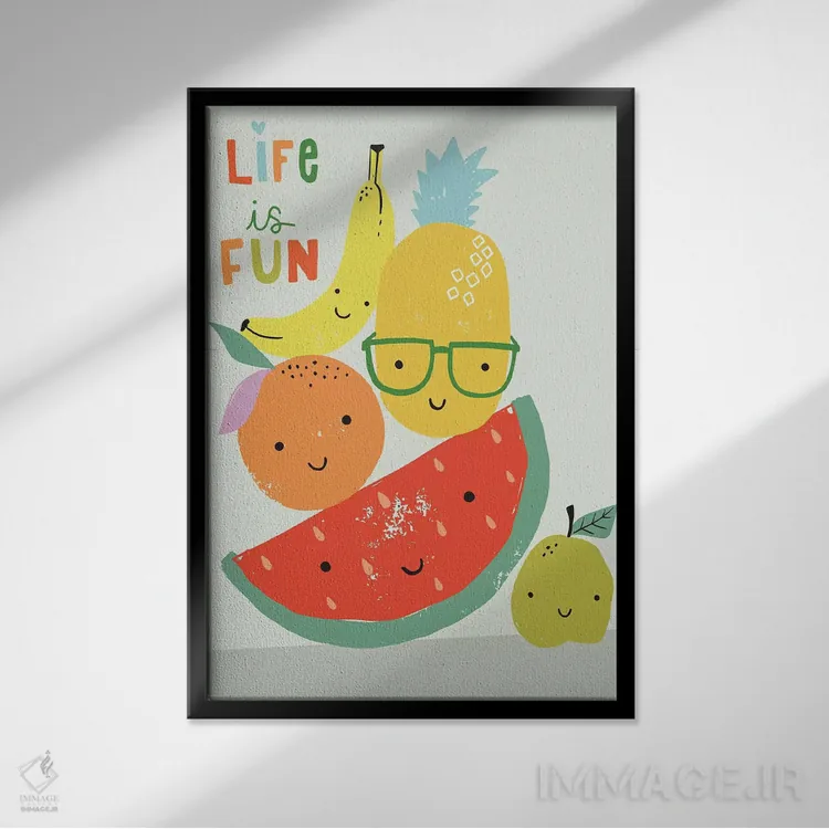 تابلو تفریح میوهای II اثر کارولین آلفردز - نمای قابدار مشکی