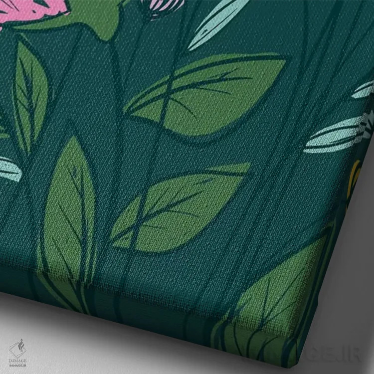 تابلو دشت گلهای روزمره اثر کارولین آلفردز - نمای نزدیک بافت بوم