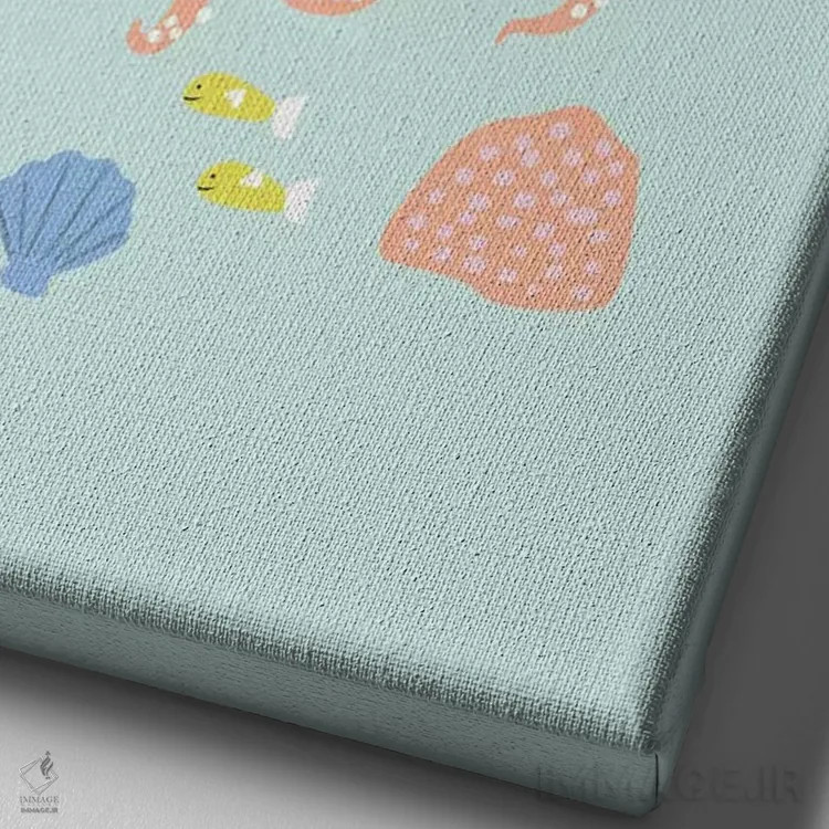 تابلو زیر دریا I اثر کارولین آلفردز - نمای نزدیک بافت بوم