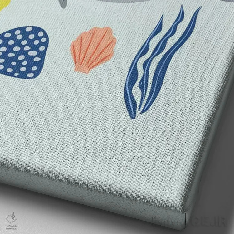 تابلو زیر دریا II اثر کارولین آلفردز - نمای نزدیک بافت بوم