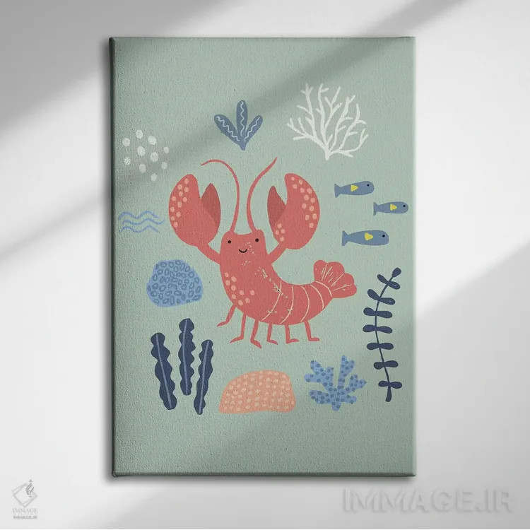 تابلو زیر دریا VII اثر کارولین آلفردز - نمای روبهرو روی دیوار