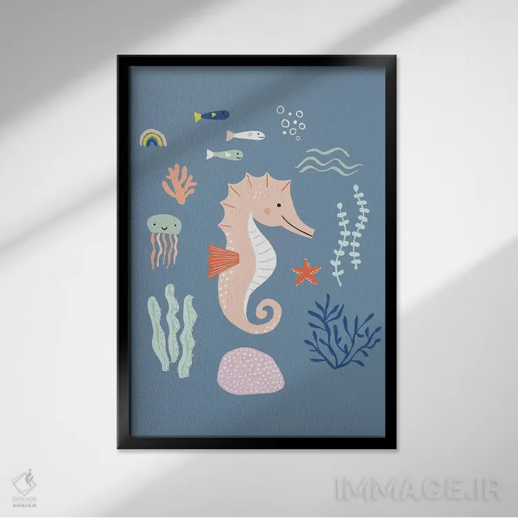 تابلو زیر دریا IV اثر کارولین آلفردز - نمای قابدار مشکی