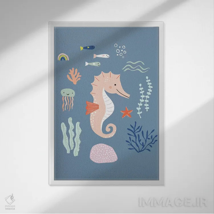 تابلو زیر دریا IV اثر کارولین آلفردز - نمای قابدار سفید