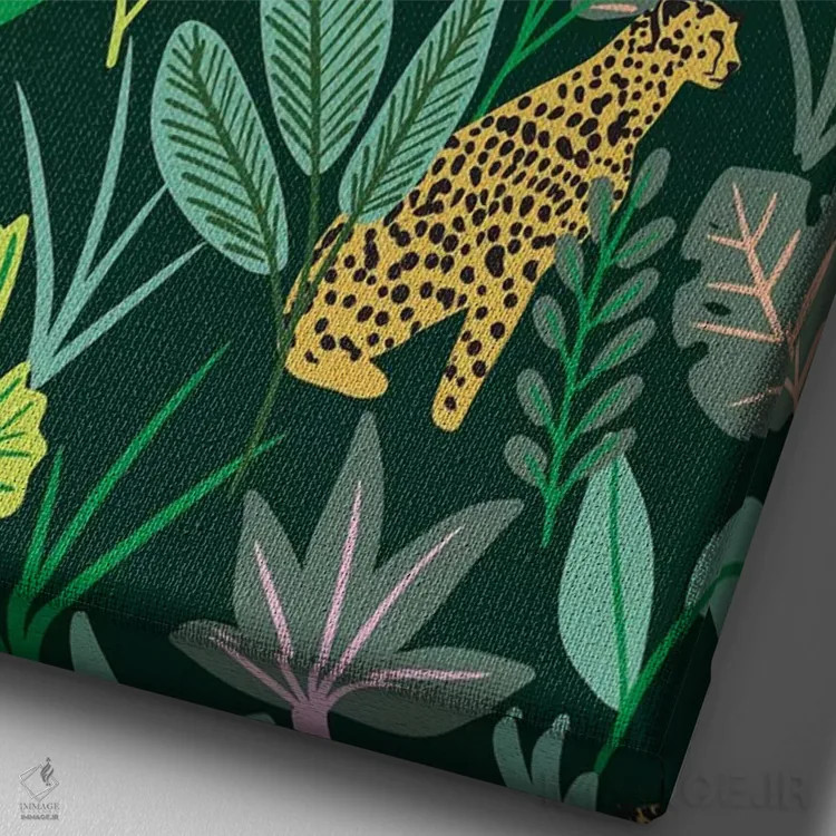 تابلو رویای جنگل III اثر کارولین آلفردز - نمای نزدیک بافت بوم