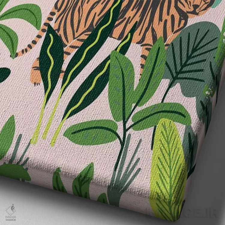 تابلو رویای جنگل I اثر کارولین آلفردز - نمای نزدیک بافت بوم