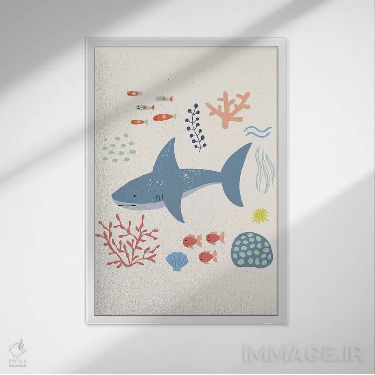 تابلو زیر دریا VI اثر کارولین آلفردز - نمای قابدار سفید