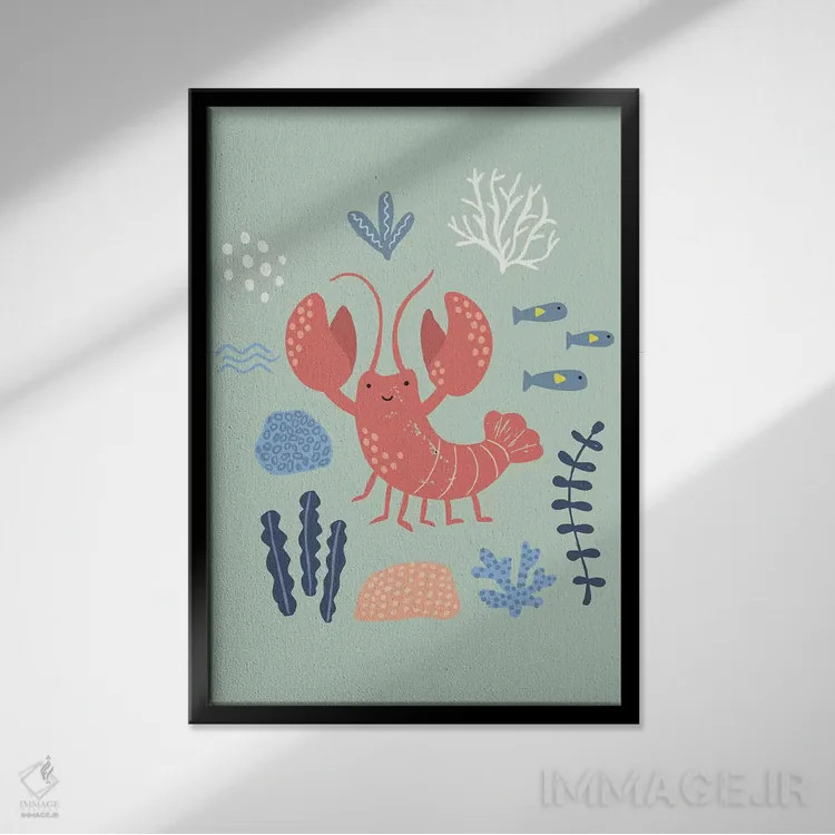 تابلو زیر دریا VII اثر کارولین آلفردز - نمای قابدار مشکی