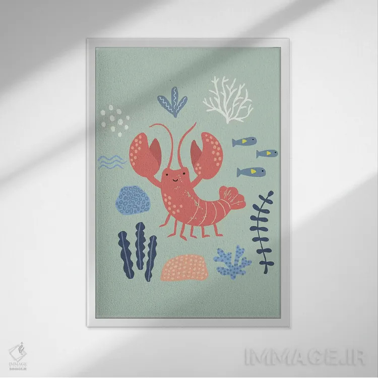 تابلو زیر دریا VII اثر کارولین آلفردز - نمای قابدار سفید